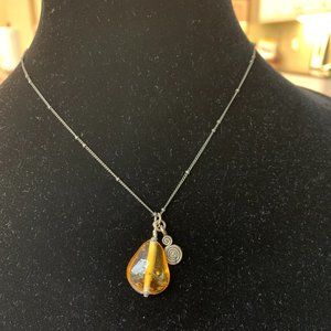 17" Amber Pendant Necklace